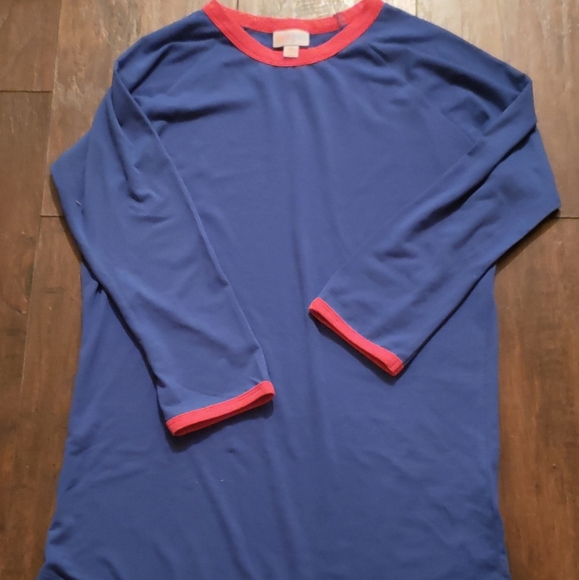 LULAROE Randy Blue Red Baseball Tee Top Dize XS - Picture 2 of 8
